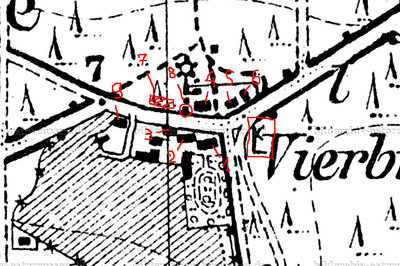 Прямоугольником отмечен знак дорожного указателя на Margen, кружком - место предполагаемого нахождения стеллы