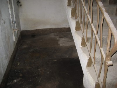 вид на лестницу наверх и доказательство отсутствия подземелий