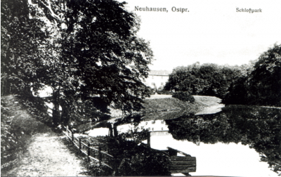 Neuhausen Kr. Samland, Postkarte, Schloßpark.PNG
